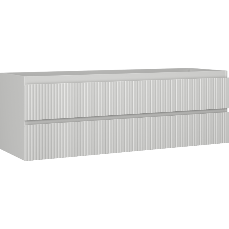 Mexen Rivel bathroom cabinet for under sink 140 cm, 2 drawers, fluted, matt grey - 91A20-14047-2-BFF62