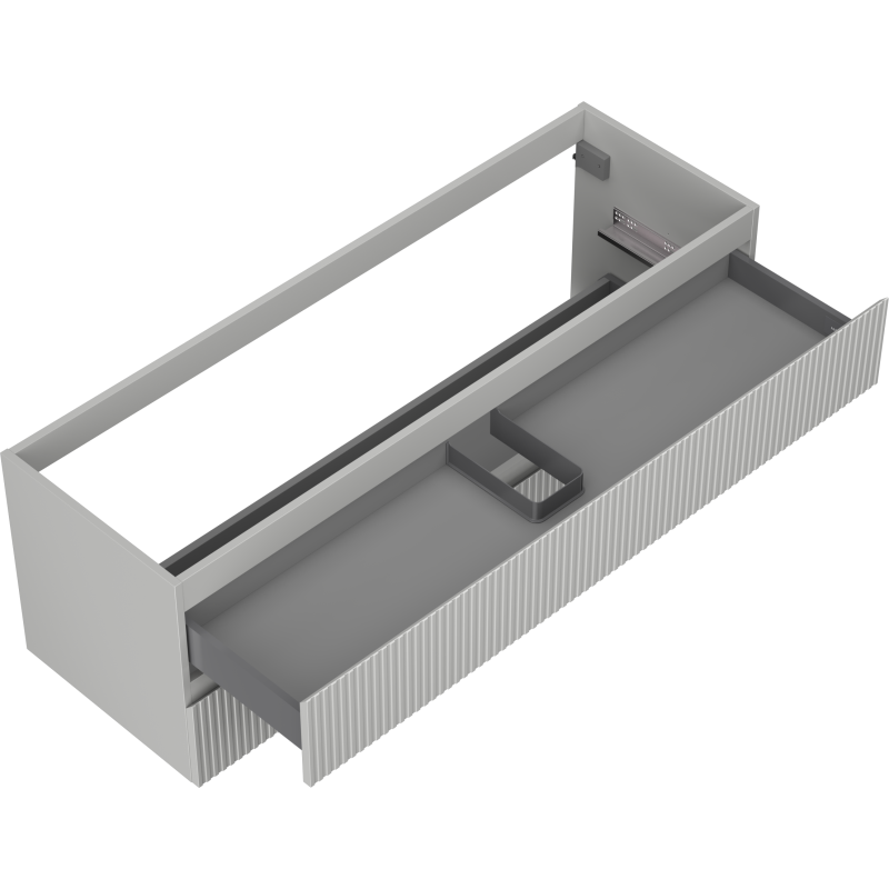 Mexen Rivel bathroom cabinet for under sink 140 cm, 2 drawers, fluted, matt grey - 91A20-14047-2-BFF62