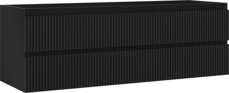 Mexen Rivel bathroom cabinet under the sink 140 cm, 2 drawers, grooved, matte black - 91A20-14047-2-BFF71