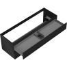Mexen Rivel bathroom cabinet under the sink 140 cm, 2 drawers, grooved, matte black - 91A20-14047-2-BFF71
