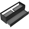 Mexen Rivel bathroom cabinet under the sink 140 cm, 2 drawers, grooved, matte black - 91A20-14047-2-BFF71