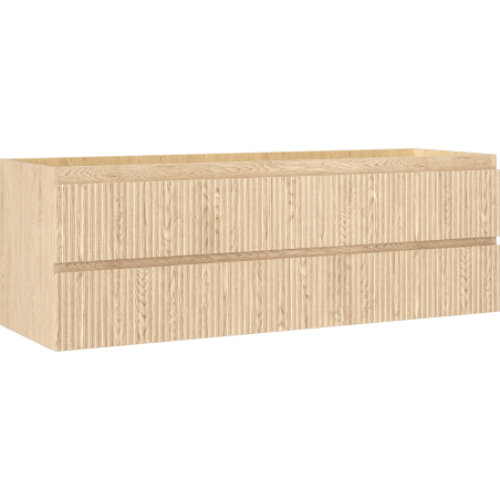 Mexen Rivel bathroom cabinet under the sink 140 cm, 2 drawers, fluted, oak - 91A20-14047-2-BFF81