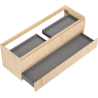 Mexen Rivel bathroom cabinet under the sink 140 cm, 2 drawers, fluted, oak - 91A20-14047-2-BFF81