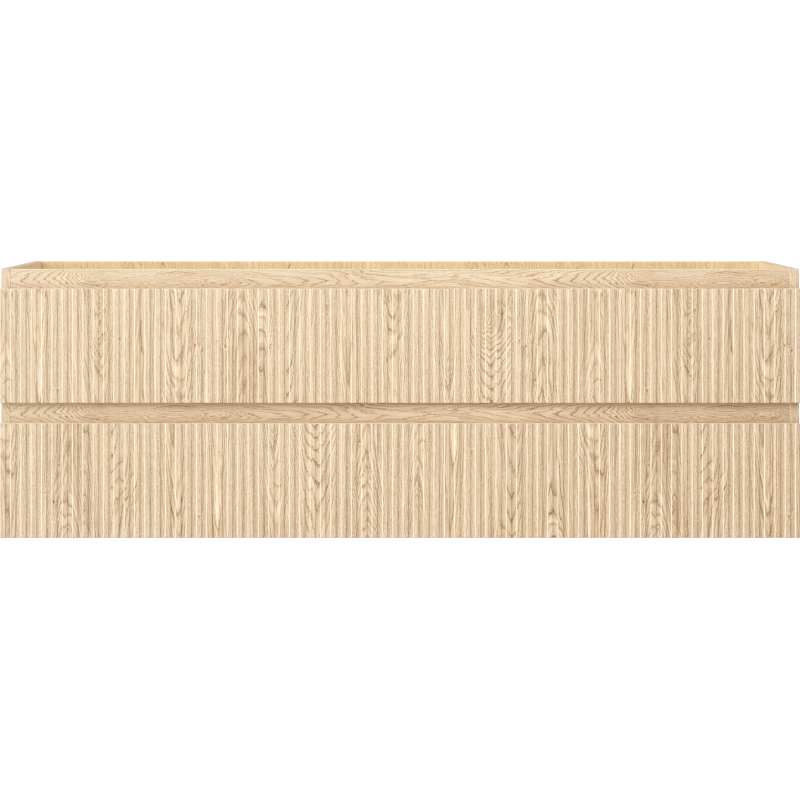 Mexen Rivel 140 cm Bathroom Cabinet Under Sink, 2 Drawers, Fluted, Oak - 91A20-14047-2-BFF81