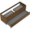 Mexen Rivel bathroom cabinet under sink 140 cm, 2 drawers, fluted, walnut - 91A20-14047-2-BFF86