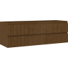 Mexen Rivel bathroom cabinet under sink 140 cm, 2 drawers, fluted, walnut - 91A20-14047-2-BFF86