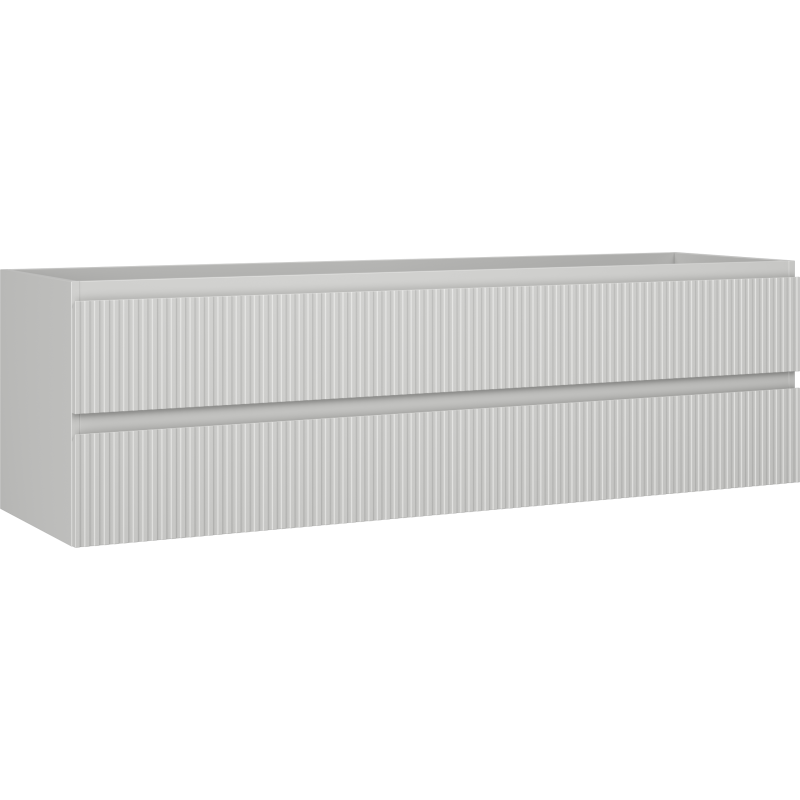 Mexen Rivel bathroom cabinet under sink 160 cm, 2 drawers, grooved, matte gray - 91A20-16047-2-BFF62