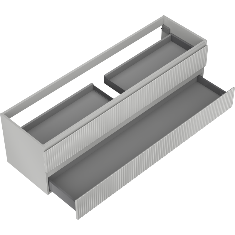 Mexen Rivel bathroom cabinet 160 cm, 2 drawers, grooved, matte grey - 91A20-16047-2-BFF62