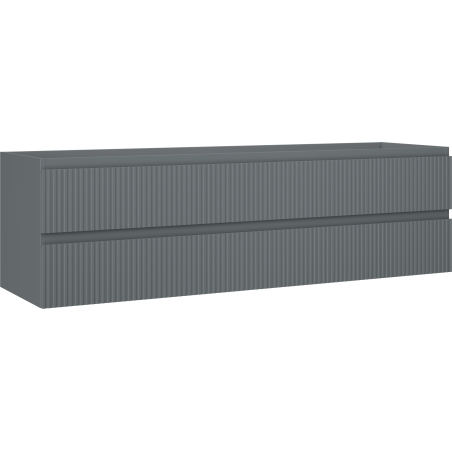 Mexen Rivel 160 cm Bathroom Cabinet Under Sink, 2 Drawers, Grooved, Matte Graphite - 91A20-16047-2-BFF66
