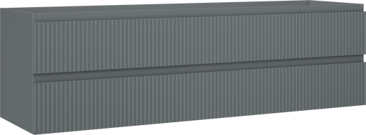 Mexen Rivel 160 cm Bathroom Cabinet Under Sink, 2 Drawers, Grooved, Matte Graphite - 91A20-16047-2-BFF66