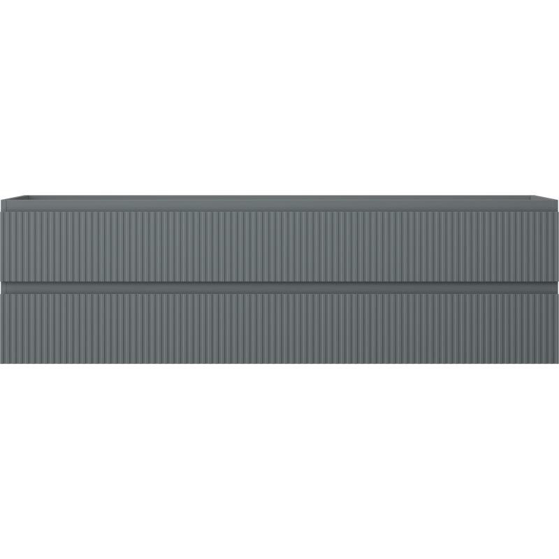 Mexen Rivel bathroom cabinet for washbasin 160 cm, 2 drawers, ribbed, graphite matte - 91A20-16047-2-BFF66