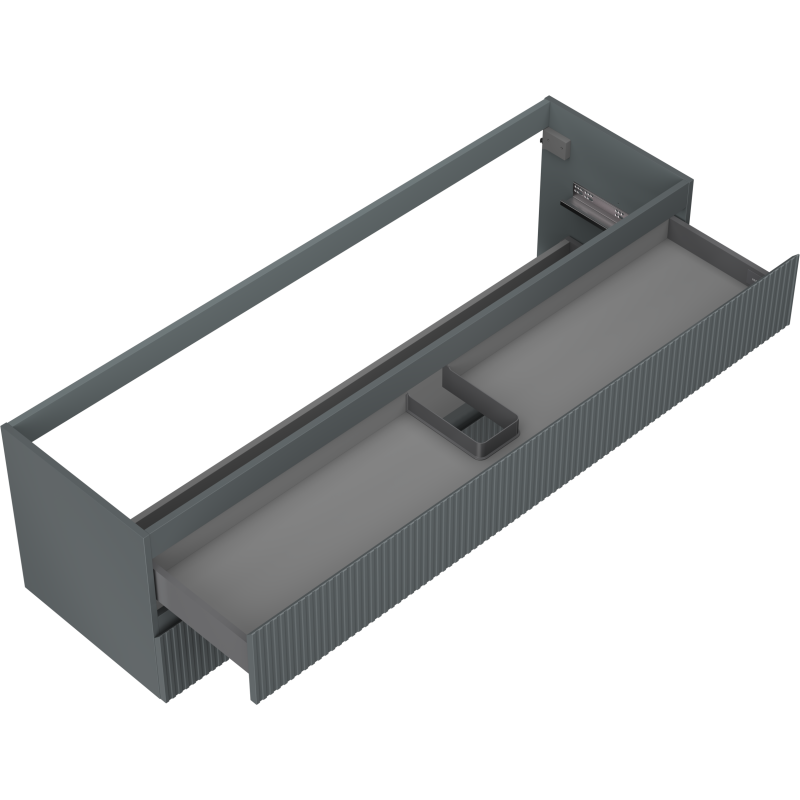 Mexen Rivel bathroom cabinet for washbasin 160 cm, 2 drawers, ribbed, graphite matte - 91A20-16047-2-BFF66