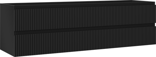 Mexen Rivel bathroom cabinet under sink 160 cm, 2 drawers, ribbed, matte black - 91A20-16047-2-BFF71
