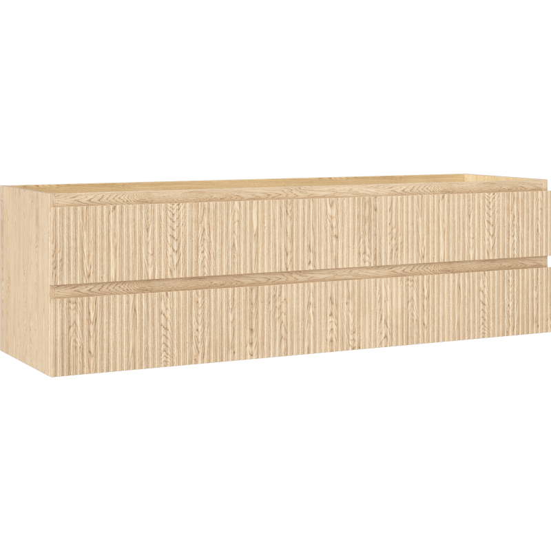 Mexen Rivel Bathroom Cabinet 160 cm, 2 Drawers, Ribbed, Oak - 91A20-16047-2-BFF81