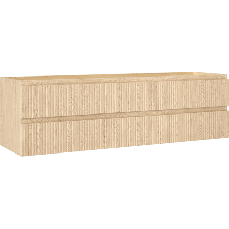 Mexen Rivel bathroom cabinet 160 cm, 2 drawers, fluted, oak - 91A20-16047-2-BFF81