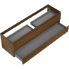 Mexen Rivel bathroom cabinet for wash basin 160 cm, 2 drawers, grooved, walnut - 91A20-16047-2-BFF86