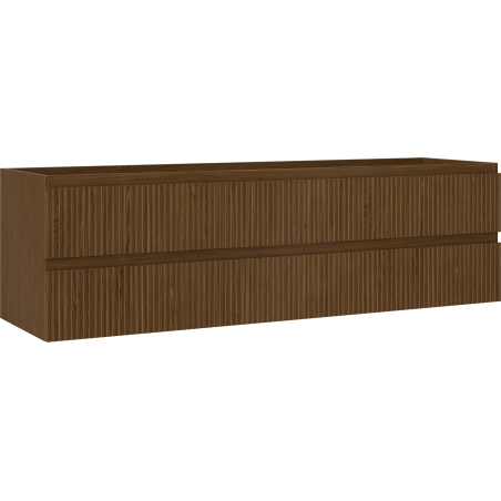 Mexen Rivel bathroom cabinet for wash basin 160 cm, 2 drawers, grooved, walnut - 91A20-16047-2-BFF86