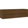 Mexen Rivel bathroom cabinet under sink 160 cm, 2 drawers, fluted, walnut - 91A20-16047-2-BFF86