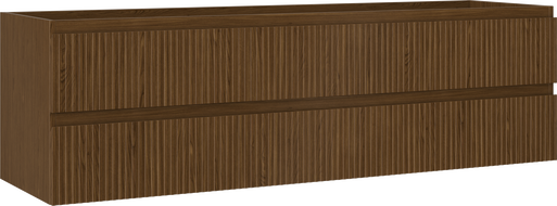 Mexen Rivel bathroom cabinet for wash basin 160 cm, 2 drawers, grooved, walnut - 91A20-16047-2-BFF86