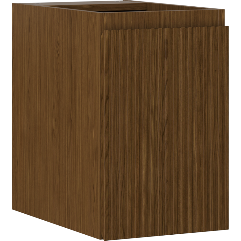 Mexen Rivel bathroom cabinet for washbasin 30 cm, 1 door, grooved, walnut - 91A21-03047-1-BF86