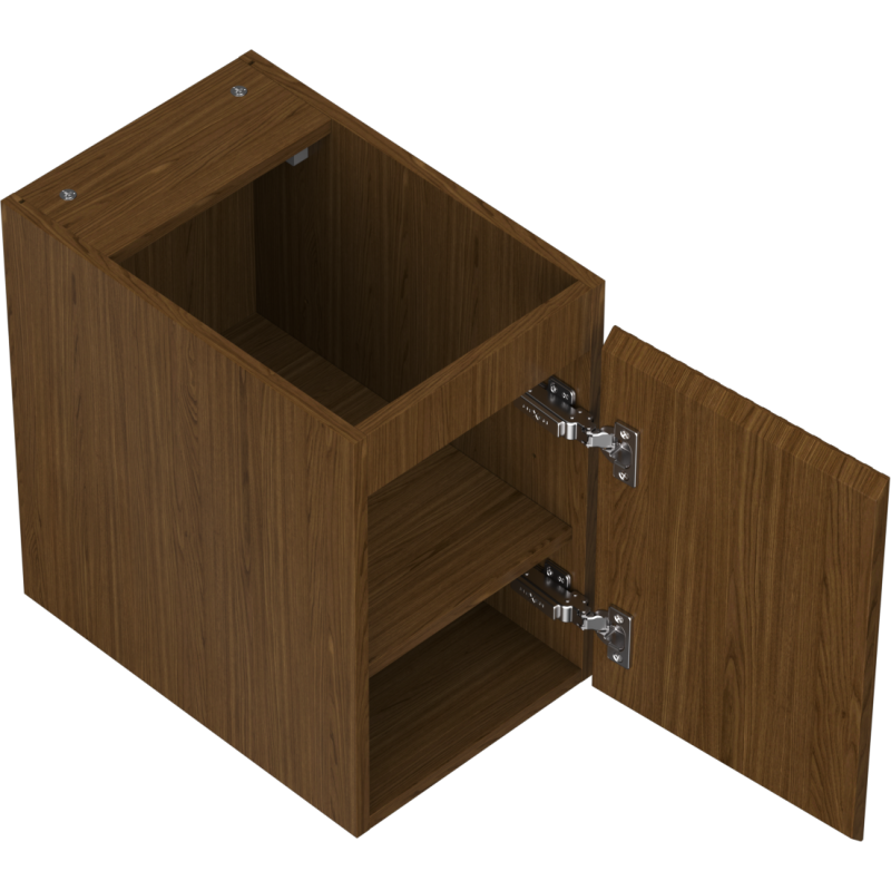 Mexen Rivel bathroom cabinet for washbasin 30 cm, 1 door, grooved, walnut - 91A21-03047-1-BF86