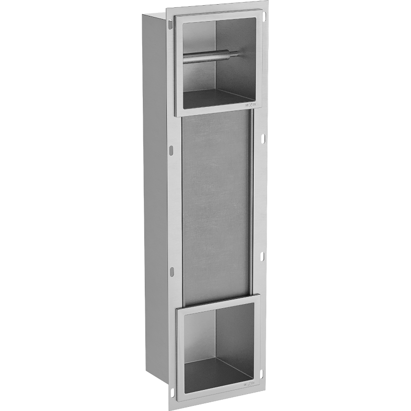 Mexen X-Wall-BP toilet paper holder with magazine rack, inox - 1914