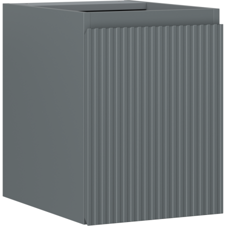 Mexen Rivel bathroom cabinet under-sink 35 cm, 1 door, fluted, matte graphite - 91A21-03547-1-BF66