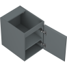 Mexen Rivel bathroom cabinet under-sink 35 cm, 1 door, fluted, matte graphite - 91A21-03547-1-BF66