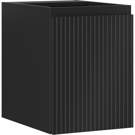 Mexen Rivel bathroom cabinet under sink 35 cm, 1 door, fluted, black matte - 91A21-03547-1-BF71