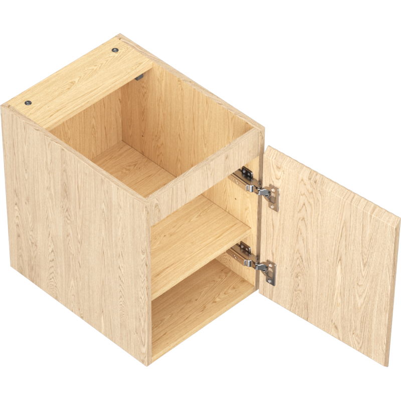 Mexen Rivel bathroom cabinet for washbasin 35 cm, 1 door, fluted, oak - 91A21-03547-1-BF81