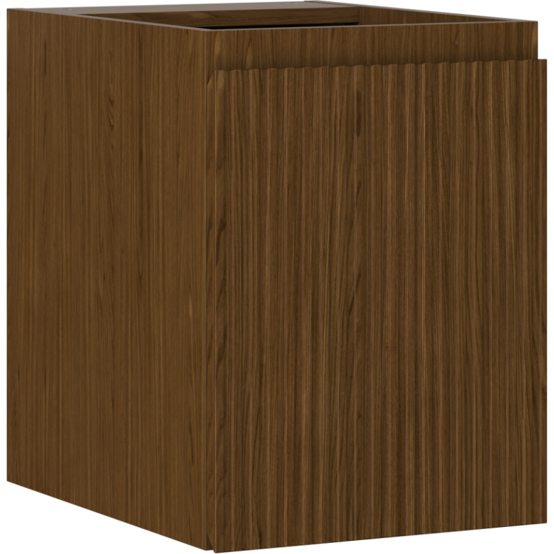 Mexen Rivel Bathroom Cabinet Under Sink 35 cm, 1 Door, Fluted, Walnut - 91A21-03547-1-BF86