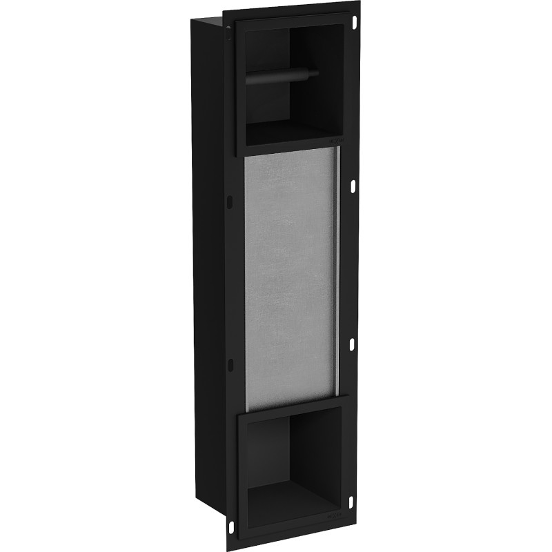 Mexen X-Wall-BP toilet paper holder with magazine, black - 1974