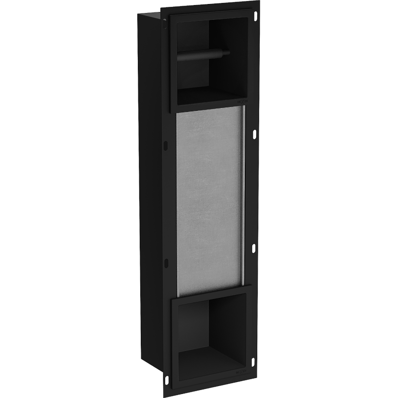 Mexen X-Wall-BP toilet paper holder with magazine rack, black - 1974