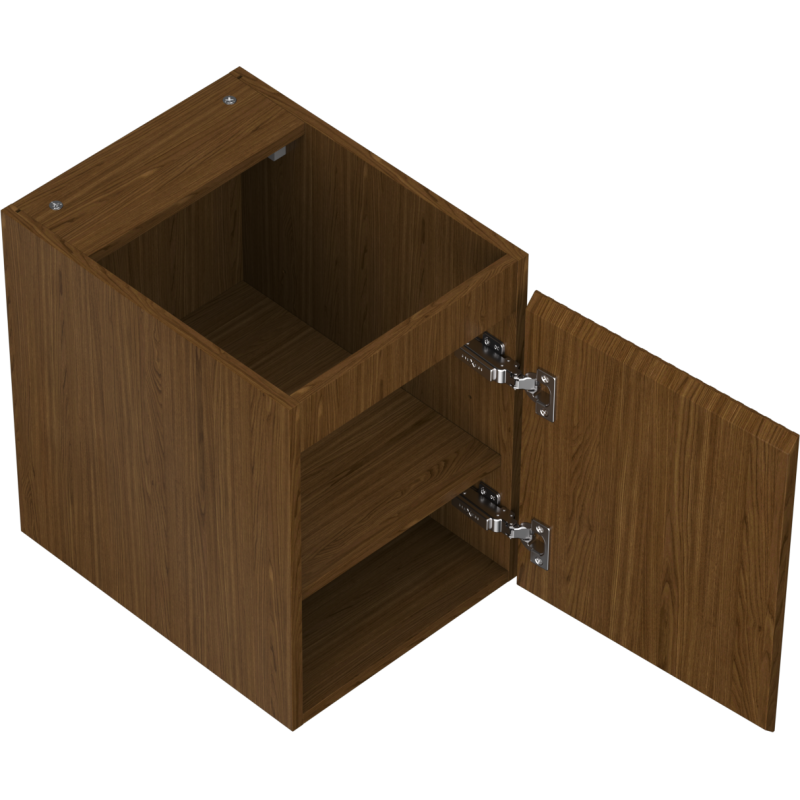 Mexen Rivel bathroom cabinet for sink 35 cm, 1 door, grooved, walnut - 91A21-03547-1-BF86