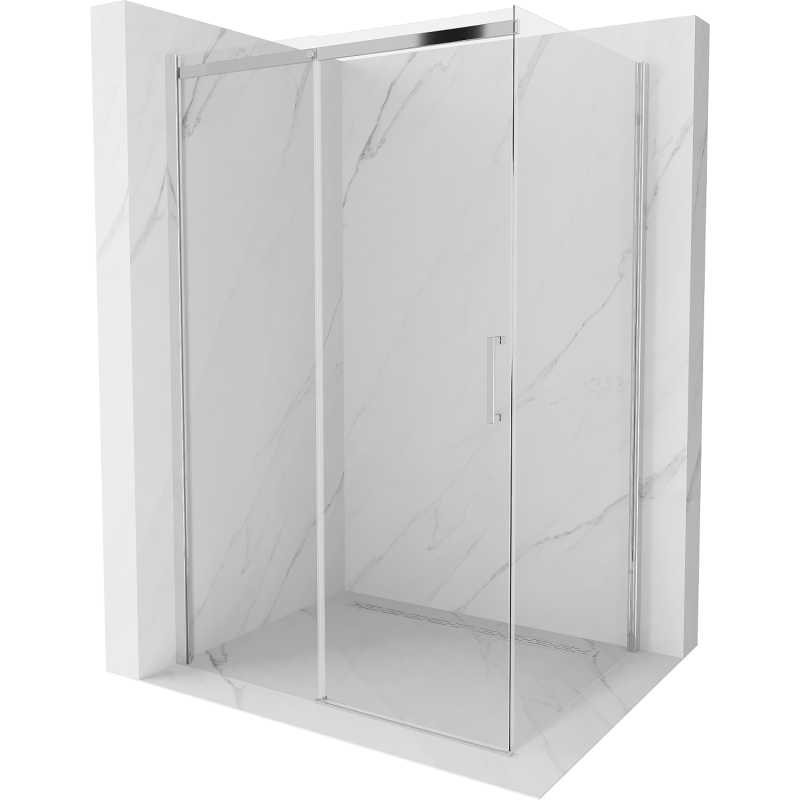 Mexen Omega extendable shower cubicle 100 x 70 cm, Transparent, Chrome - 825-100-070-01-00