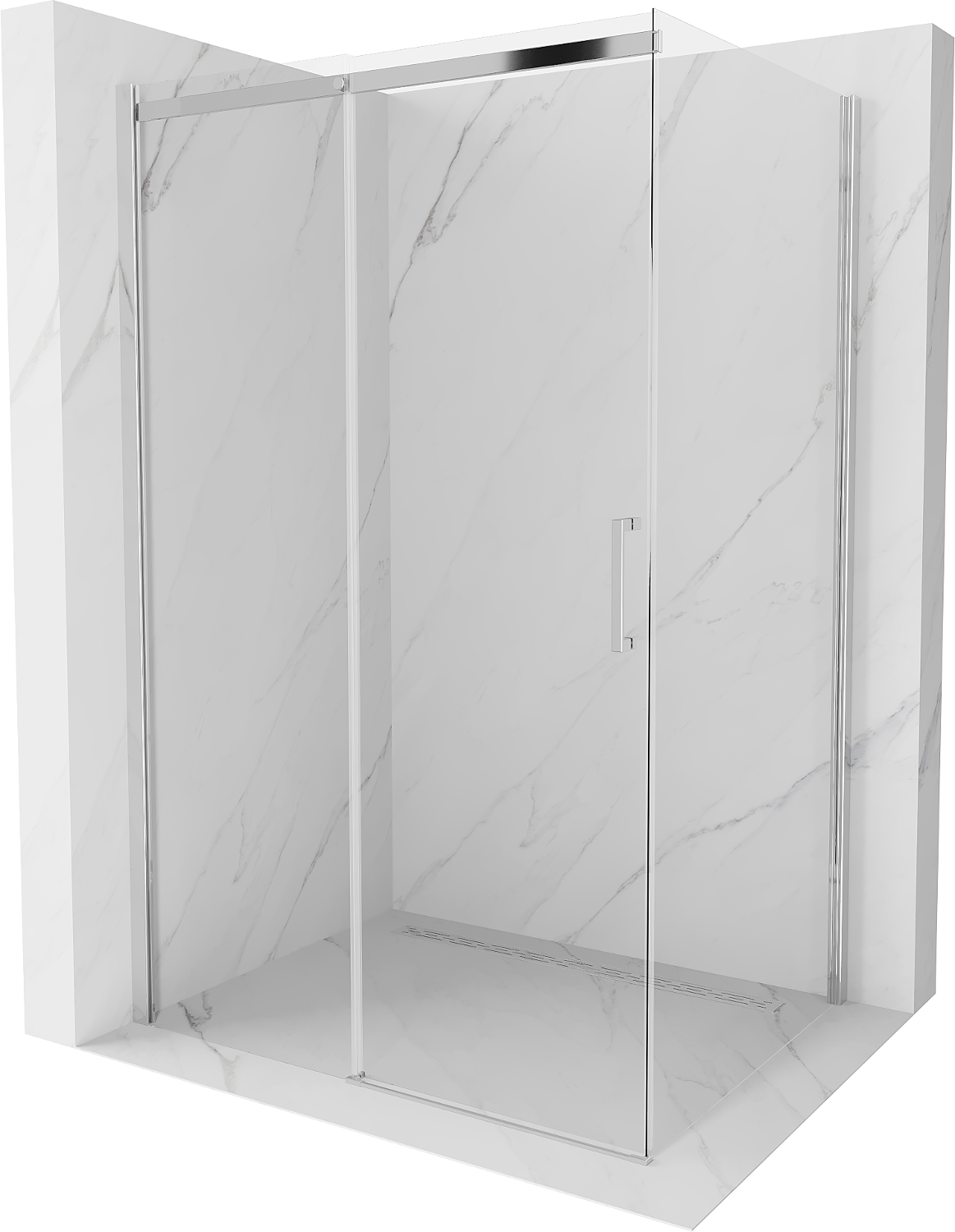 Mexen Omega extendable shower cubicle 100 x 70 cm, Transparent, Chrome - 825-100-070-01-00