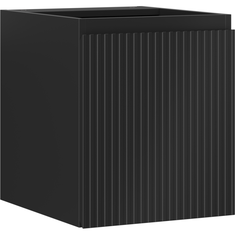 Mexen Rivel bathroom cabinet under sink 40 cm, 1 door, grooved, black matte - 91A21-04047-1-BF71