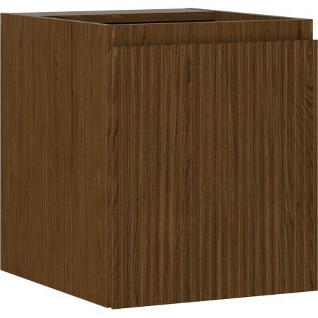 Mexen Rivel bathroom cabinet under-sink 40 cm, 1 door, grooved, walnut - 91A21-04047-1-BF86