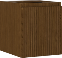 Mexen Rivel bathroom cabinet under-sink 40 cm, 1 door, grooved, walnut - 91A21-04047-1-BF86