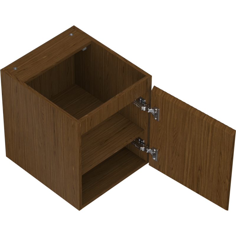 Mexen Rivel bathroom cabinet for washbasin 40 cm, 1 door, fluted, walnut - 91A21-04047-1-BF86