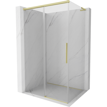 Mexen Rox L sliding shower enclosure 90 x 80 cm, transparent, brushed gold - 8C2L-090-080-55-00