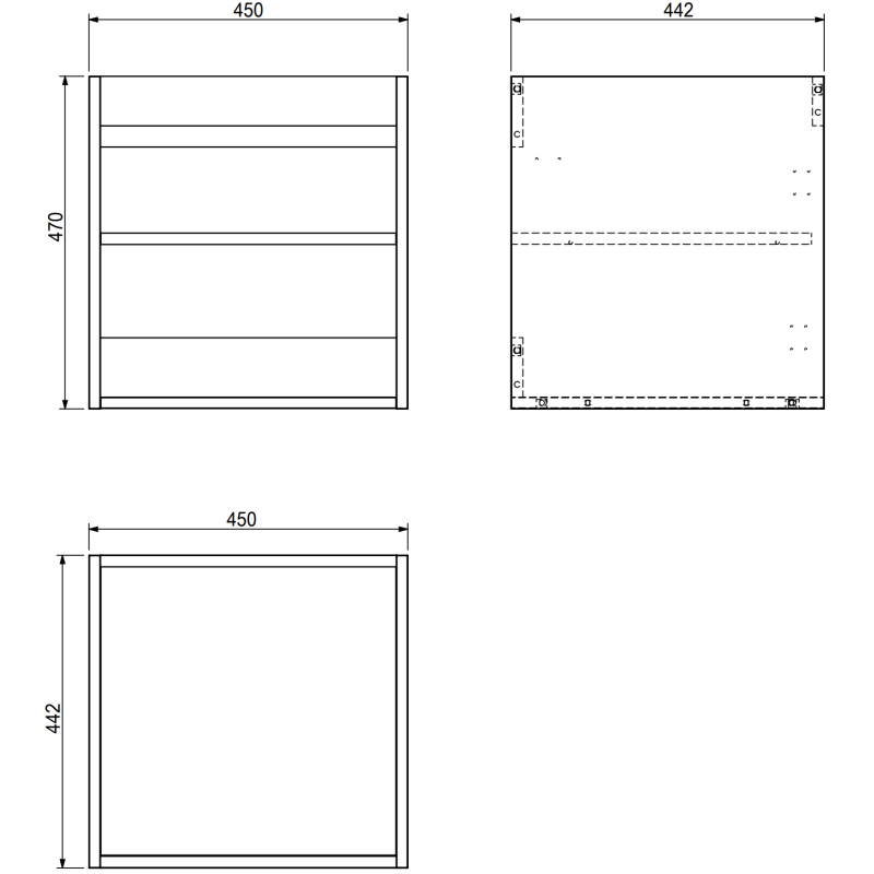 Mexen Rivel bathroom cabinet under washbasin 45 cm, 1 door, grooved, matte graphite - 91A21-04547-1-BF66