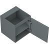 Mexen Rivel bathroom cabinet under sink 45 cm, 1 door, grooved, matte graphite - 91A21-04547-1-BF66