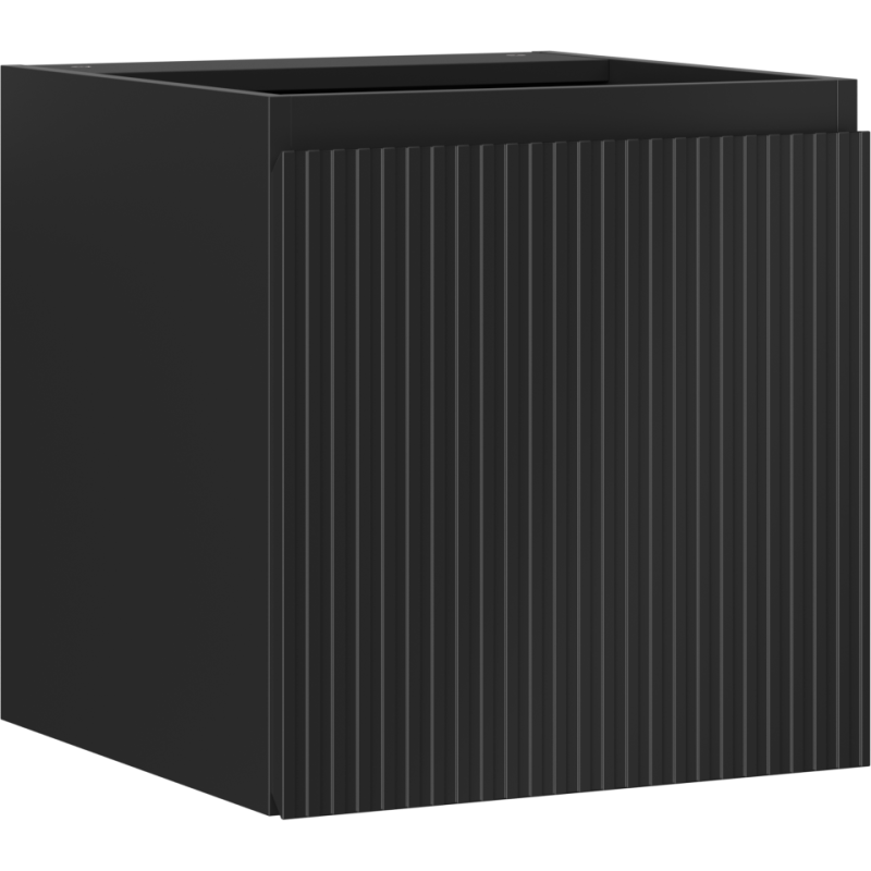 Mexen Rivel bathroom cabinet under-sink 45 cm, 1 door, fluted, black matte - 91A21-04547-1-BF71