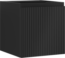 Mexen Rivel bathroom cabinet under-sink 45 cm, 1 door, grooved, black matte - 91A21-04547-1-BF71