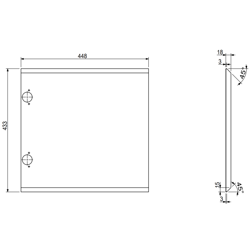Mexen Rivel bathroom cabinet under washbasin 45 cm, 1 door, ribbed, oak - 91A21-04547-1-BF81
