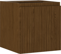 Mexen Rivel bathroom cabinet for washbasin 45 cm, 1 door, grooved, walnut - 91A21-04547-1-BF86