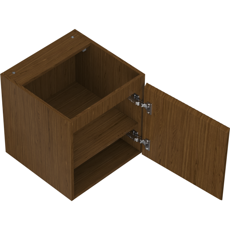 Mexen Rivel bathroom cabinet under sink 45 cm, 1 door, fluted, walnut - 91A21-04547-1-BF86