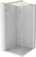 Mexen Rox L sliding shower enclosure 90 x 90 cm, transparent, brushed gold - 8C2L-090-090-55-00