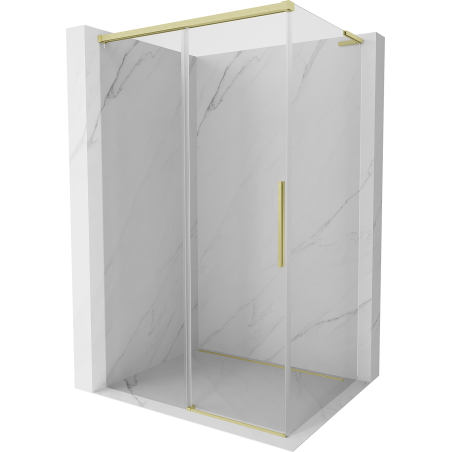 Mexen Rox L sliding shower cabin 115 x 90 cm, transparent, brushed gold - 8C2L-115-090-55-00